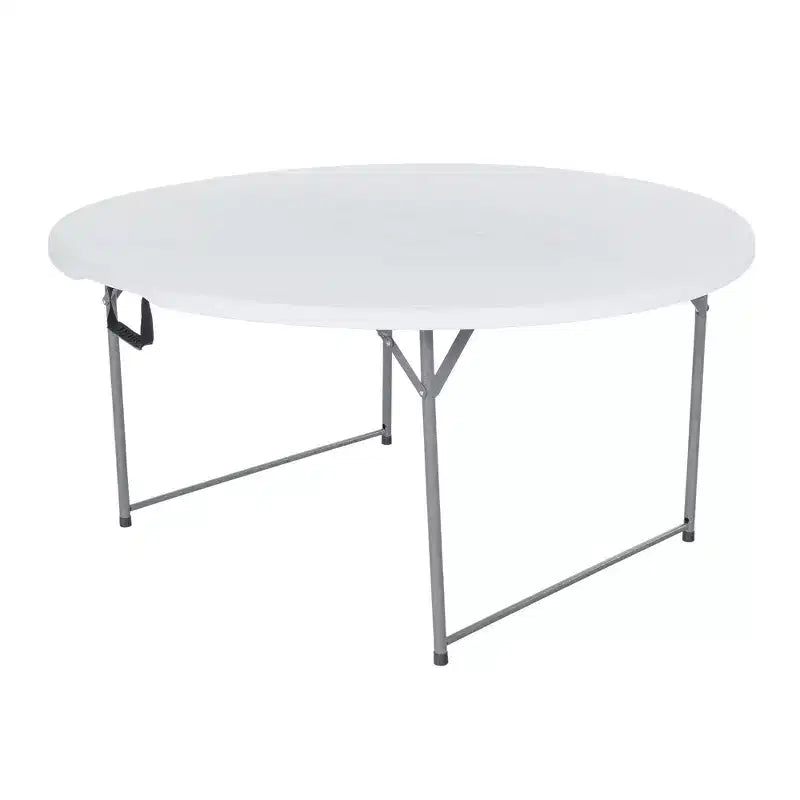Peakform Round Multipurpose Banquet Table Lightweight Durable Folding Desk with Secure Base for Indoor and Outdoor Events, 60 Inch, White