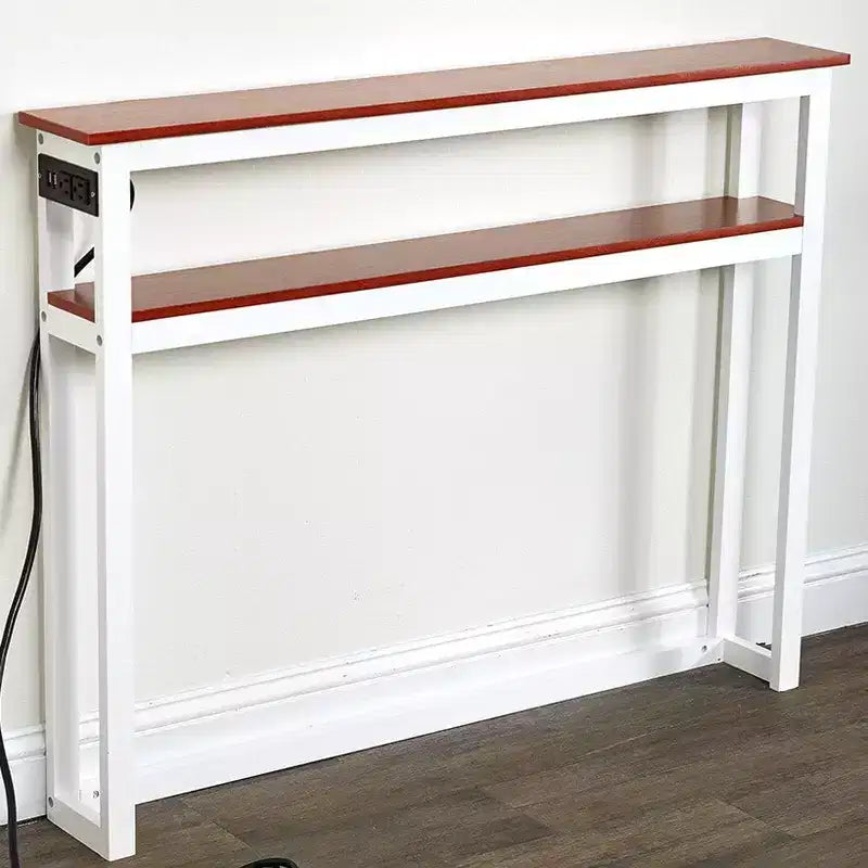 Table d'appoint fine Lakeside Collection avec ports USB et prises de courant intégrés pour l'intérieur