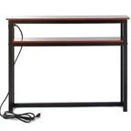 Table d'appoint fine Lakeside Collection avec ports USB et prises de courant intégrés pour l'intérieur