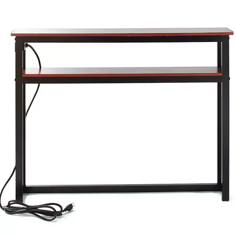 Table d'appoint fine Lakeside Collection avec ports USB et prises de courant intégrés pour l'intérieur