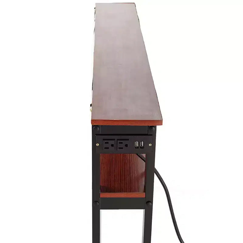 Table d'appoint fine Lakeside Collection avec ports USB et prises de courant intégrés pour l'intérieur