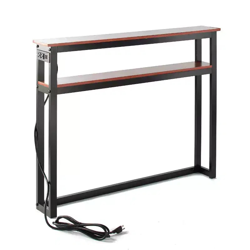 The Lakeside Collection Slim Sofa Table with USB Plug Ports and Power Outlets for Indoors