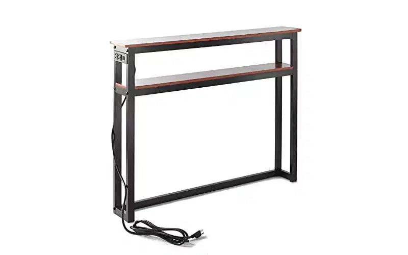 Table d'appoint fine Lakeside Collection avec ports USB et prises de courant intégrés pour l'intérieur