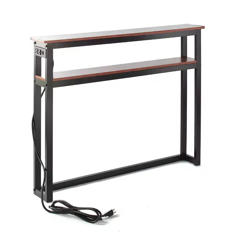 Table d'appoint fine Lakeside Collection avec ports USB et prises de courant intégrés pour l'intérieur