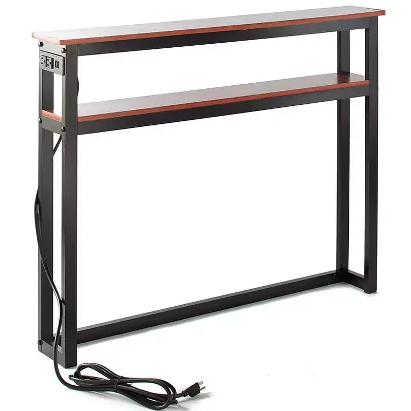 Table d'appoint fine Lakeside Collection avec ports USB et prises de courant intégrés pour l'intérieur