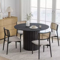 Dovelina Mid-Century Round Dining Table Wood Kitchen Table Dining Room Table for 4 People - Black
