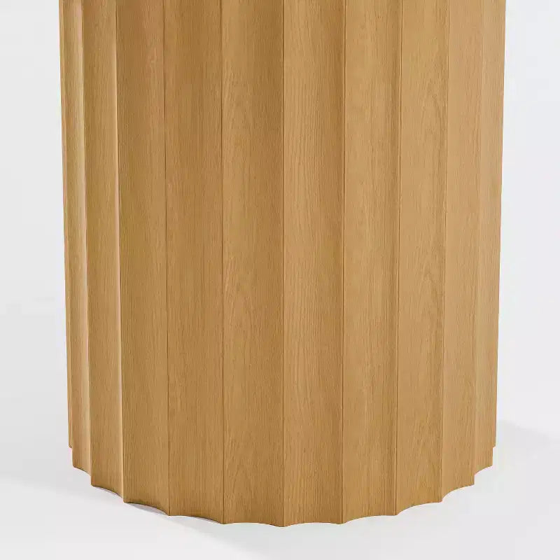 Dovelina Table à Manger Ronde Mid-Century en Bois pour 4 Personnes - Bois Naturel