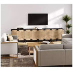 Nathan James Lot de 4 consoles Beacon en jonc de mer avec portes