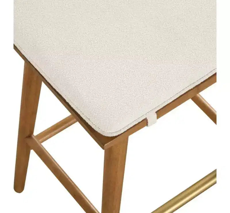 Nathan James Lot de 4 tabourets de bar Barker en bouclette, hauteur comptoir
