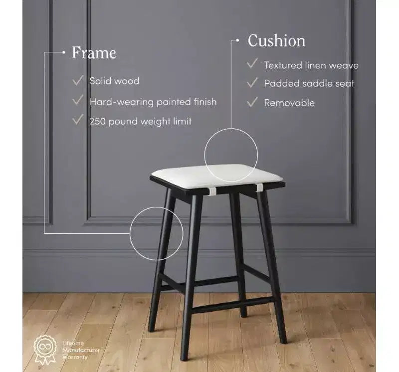 Nathan James Lot de 4 tabourets de bar Barker en bouclette, hauteur comptoir