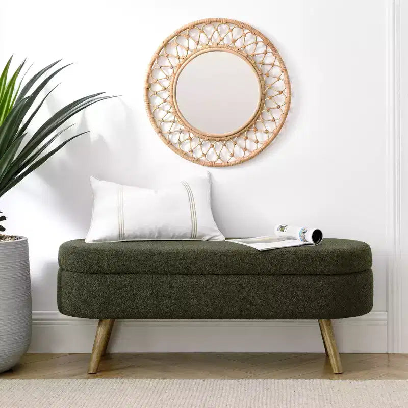 Banc de rangement multifonctionnel en bois et fausse fourrure Lvan de Christopher Knight Home