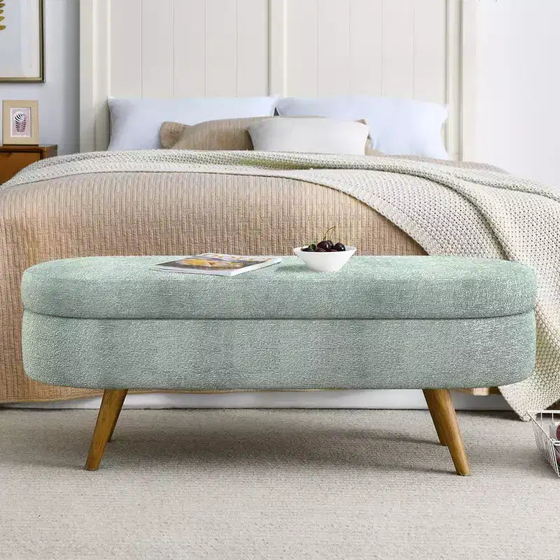 Banc de rangement multifonctionnel en bois et fausse fourrure Lvan de Christopher Knight Home