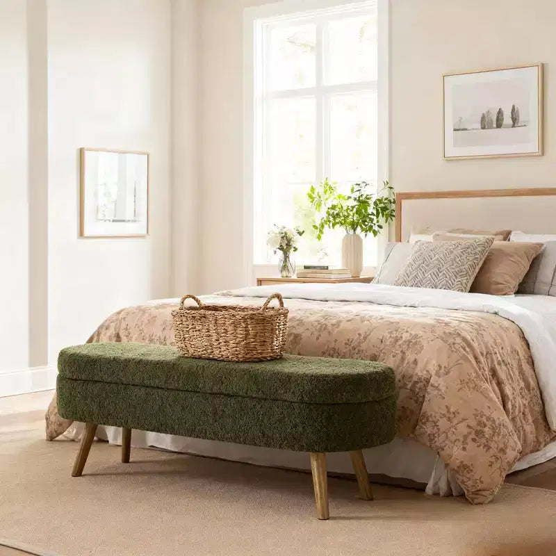 Banc de rangement multifonctionnel en bois et fausse fourrure Lvan de Christopher Knight Home