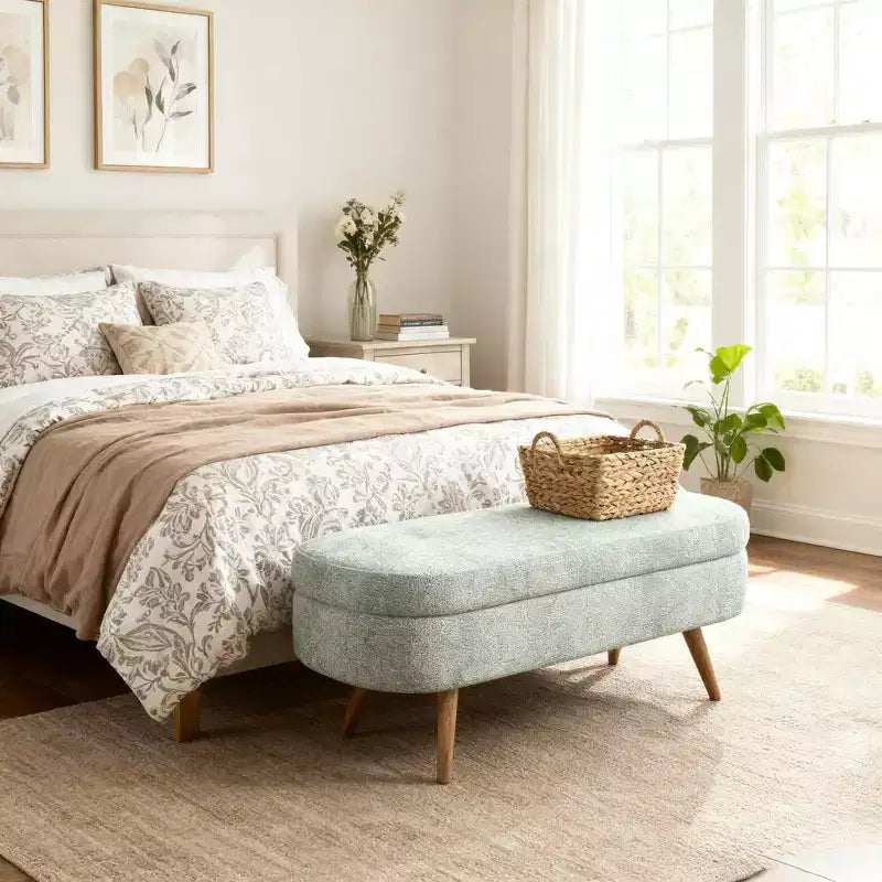 Banc de rangement multifonctionnel en bois et fausse fourrure Lvan de Christopher Knight Home