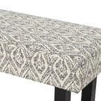 Banc Christopher Knight Home Ashford Boho en tissu rembourré, imprimé noir et noir