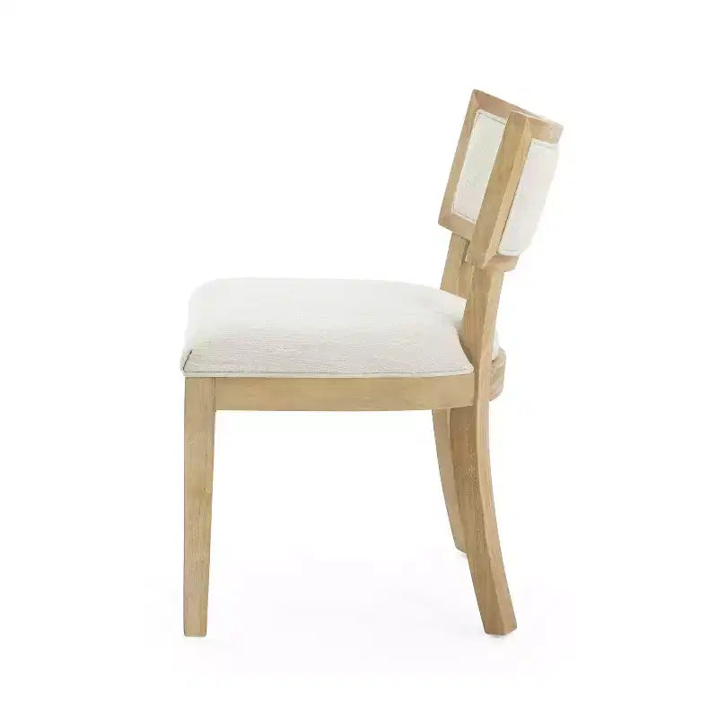 Chaise de salle à manger GDFStudio Steven en bois d'hévéa et tissu, lot de 2