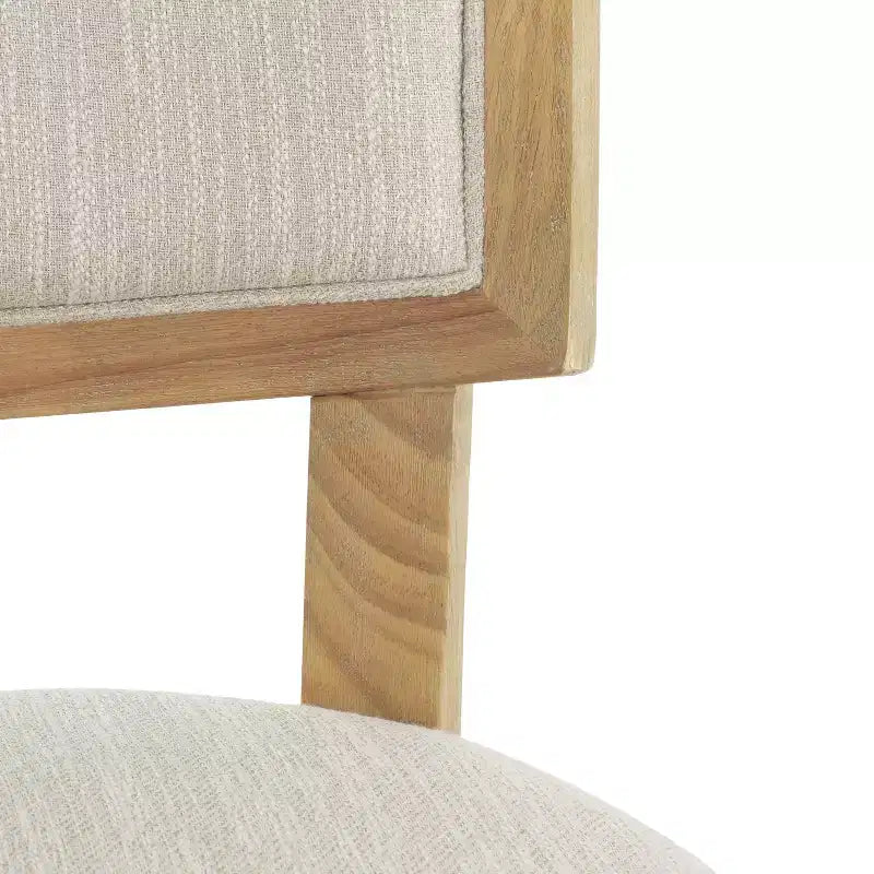Chaise de salle à manger GDFStudio Steven en bois d'hévéa et tissu, lot de 2