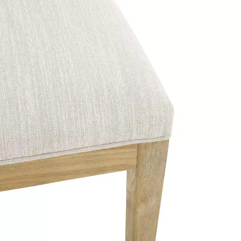 Chaise de salle à manger GDFStudio Steven en bois d'hévéa et tissu, lot de 2