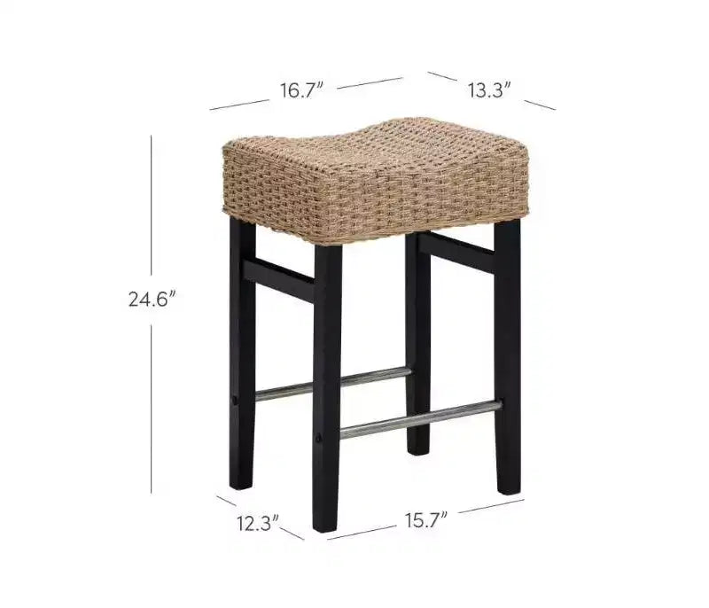 Nathan James Lot de 2 tabourets de bar hauteur comptoir Harvey en jonc de mer
