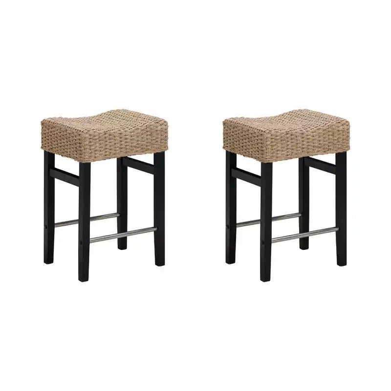 Nathan James Set of 2 Harvey Seagrass Counter Height Barstools