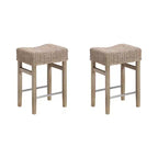 Nathan James Lot de 2 tabourets de bar hauteur comptoir Harvey en jonc de mer