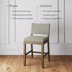 Nathan James Linus Ensemble de 4 tabourets de bar hauteur comptoir