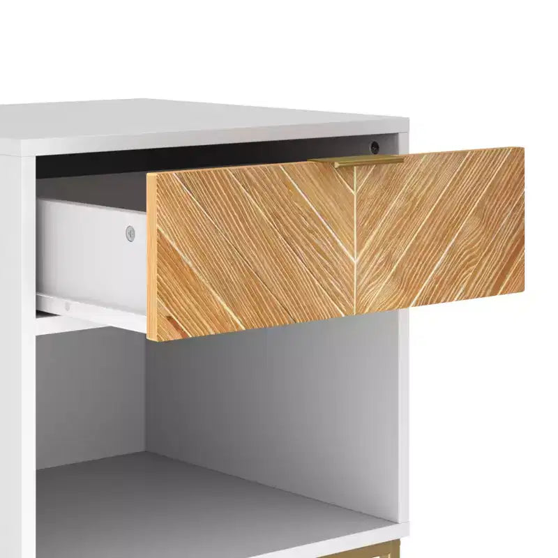 Nathan James Lot de 2 tables de chevet Kensi en bois à chevrons