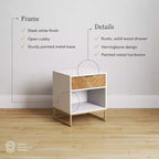 Nathan James Lot de 2 tables de chevet Kensi en bois à chevrons
