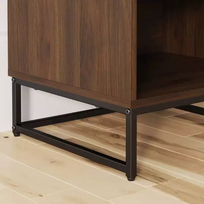 Nathan James Lot de 2 tables de chevet Kensi en bois à chevrons