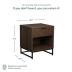 Nathan James Lot de 2 tables de chevet Kensi en bois à chevrons