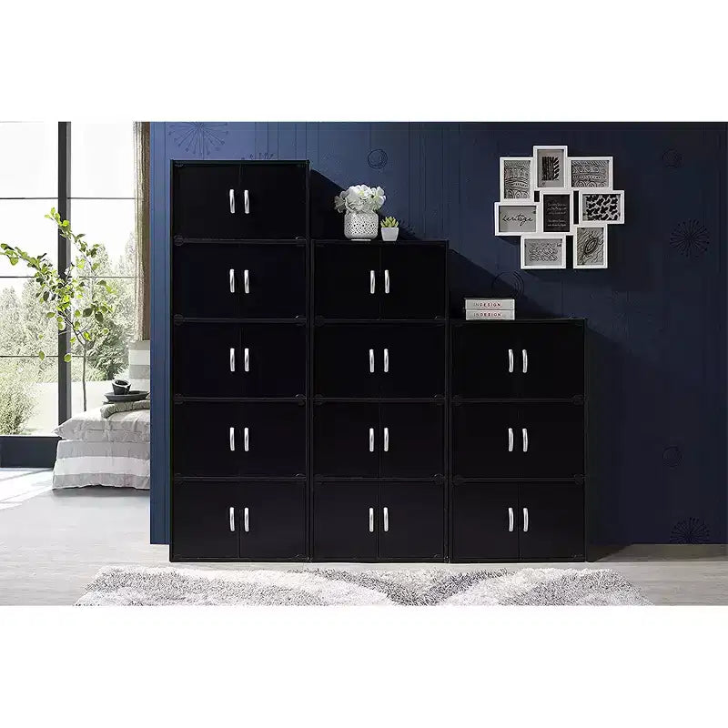 Hodedah HID33 Armoire de rangement polyvalente à 6 portes et 3 étagères, à poser au sol, pour la maison et le bureau