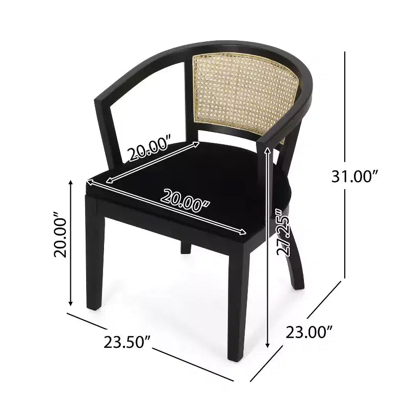 Chaises de salle à manger traditionnelles Christopher Knight Home Delwood en bois d'hévéa et cannage (lot de 2)