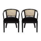 Christopher Knight Home Delwood Traditional Upholstered Rubberwood and Cane Dining Chairs (Set of 2)