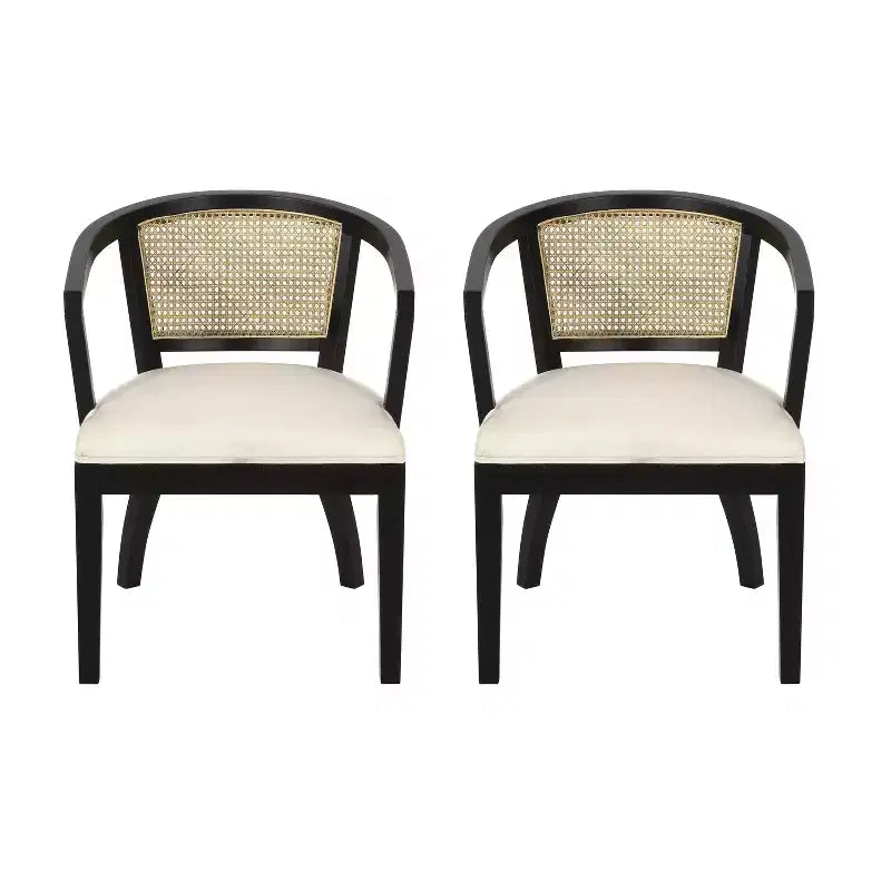 Chaises de salle à manger traditionnelles Christopher Knight Home Delwood en bois d'hévéa et cannage (lot de 2)