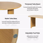 Table de salle à manger ovale Dovelina Table de cuisine à pieds incurvés