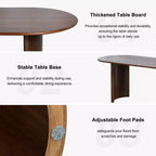 Table de salle à manger ovale Dovelina Table de cuisine à pieds incurvés