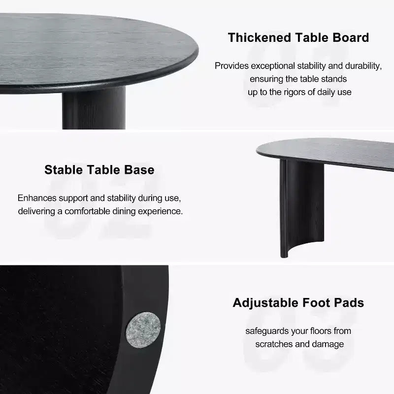 Table de salle à manger ovale Dovelina Table de cuisine à pieds incurvés