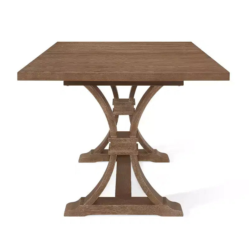 Christopher Knight Home Lorin 78.74 Table à Manger Rectangulaire Extensible Rustique sur Piédestal en Bois d'Hévéa
