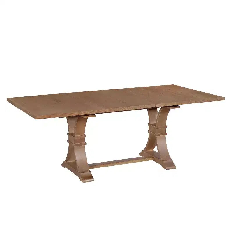 Christopher Knight Home Lorin 78.74 Table à Manger Rectangulaire Extensible Rustique sur Piédestal en Bois d'Hévéa
