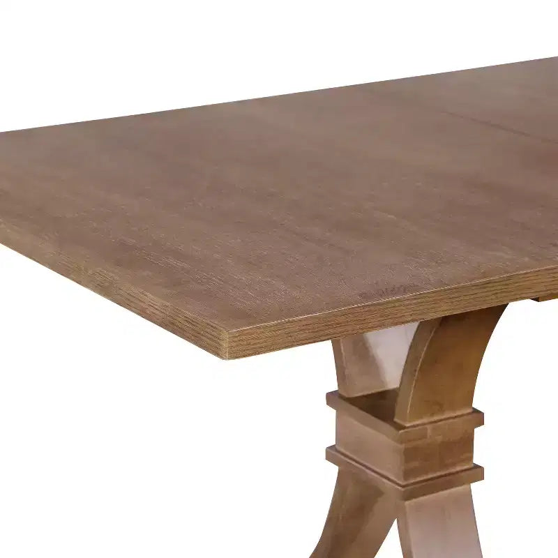 Christopher Knight Home Lorin 78.74 Table à Manger Rectangulaire Extensible Rustique sur Piédestal en Bois d'Hévéa