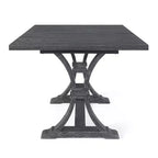 Christopher Knight Home Lorin 78.74 Table à Manger Rectangulaire Extensible Rustique sur Piédestal en Bois d'Hévéa