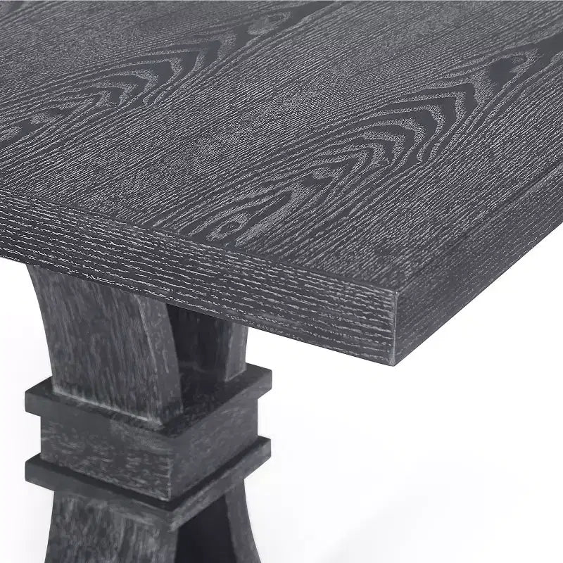 Christopher Knight Home Lorin 78.74 Table à Manger Rectangulaire Extensible Rustique sur Piédestal en Bois d'Hévéa