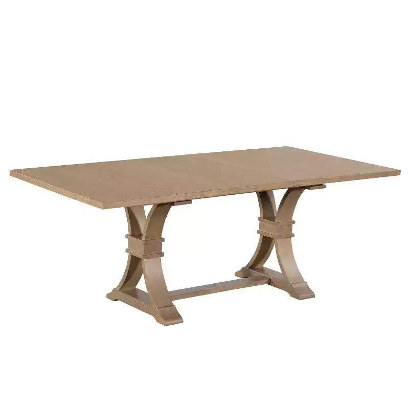 Christopher Knight Home Lorin 78.74 Table à Manger Rectangulaire Extensible Rustique sur Piédestal en Bois d'Hévéa