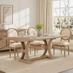 Christopher Knight Home Lorin 78.74 Table à Manger Rectangulaire Extensible Rustique sur Piédestal en Bois d'Hévéa