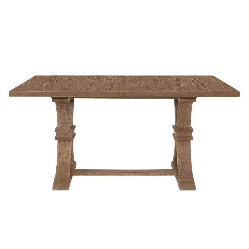 Christopher Knight Home Lorin 78.74 Table à Manger Rectangulaire Extensible Rustique sur Piédestal en Bois d'Hévéa
