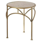 Support à plantes décoratif Uniquewise en métal doré, table d'appoint avec plateau moderne effet marbre blanc, ensemble de 3