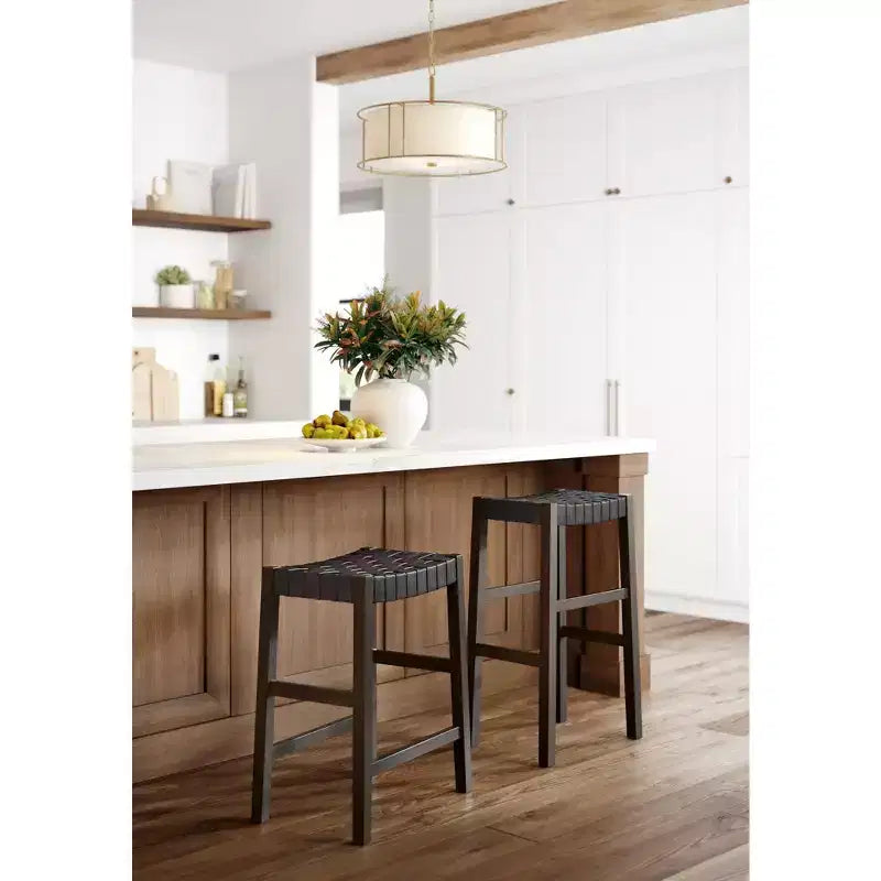55 Downing Street Moran Tabouret de bar en cuir marron 25 1/2 po