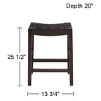 55 Downing Street Moran Tabouret de bar en cuir marron 25 1/2 po