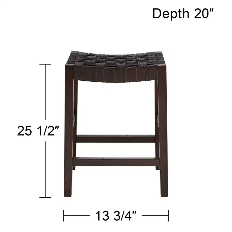55 Downing Street Moran Tabouret de bar en cuir marron 25 1/2 po