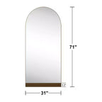 Dovelina Miroir sur pied en bois arqué sur toute la longueur
